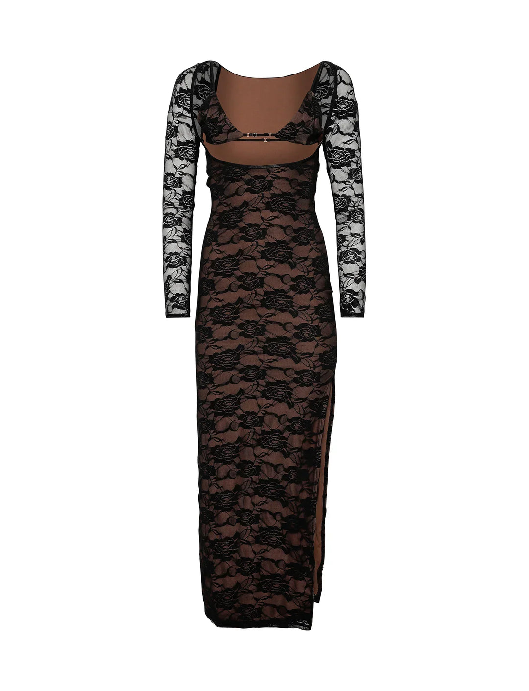 Stilla | Elegante Sort Blonde Maxi Kjole