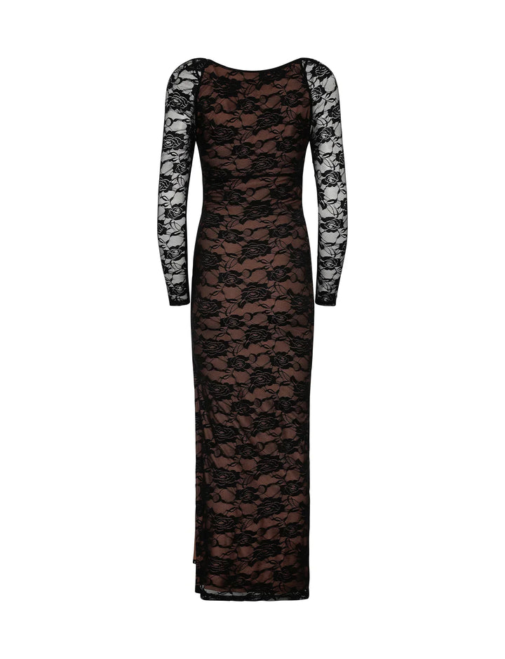 Stilla | Elegante Sort Blonde Maxi Kjole