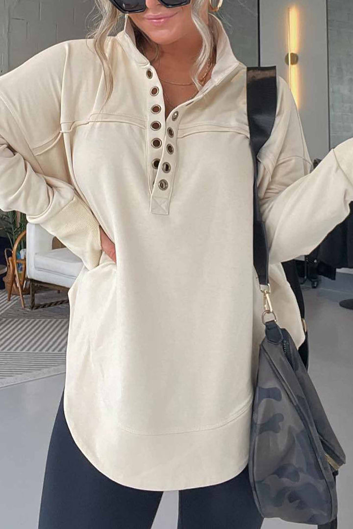 Stilla | Sweat Uni Med Lange Ærmer Og Knapper