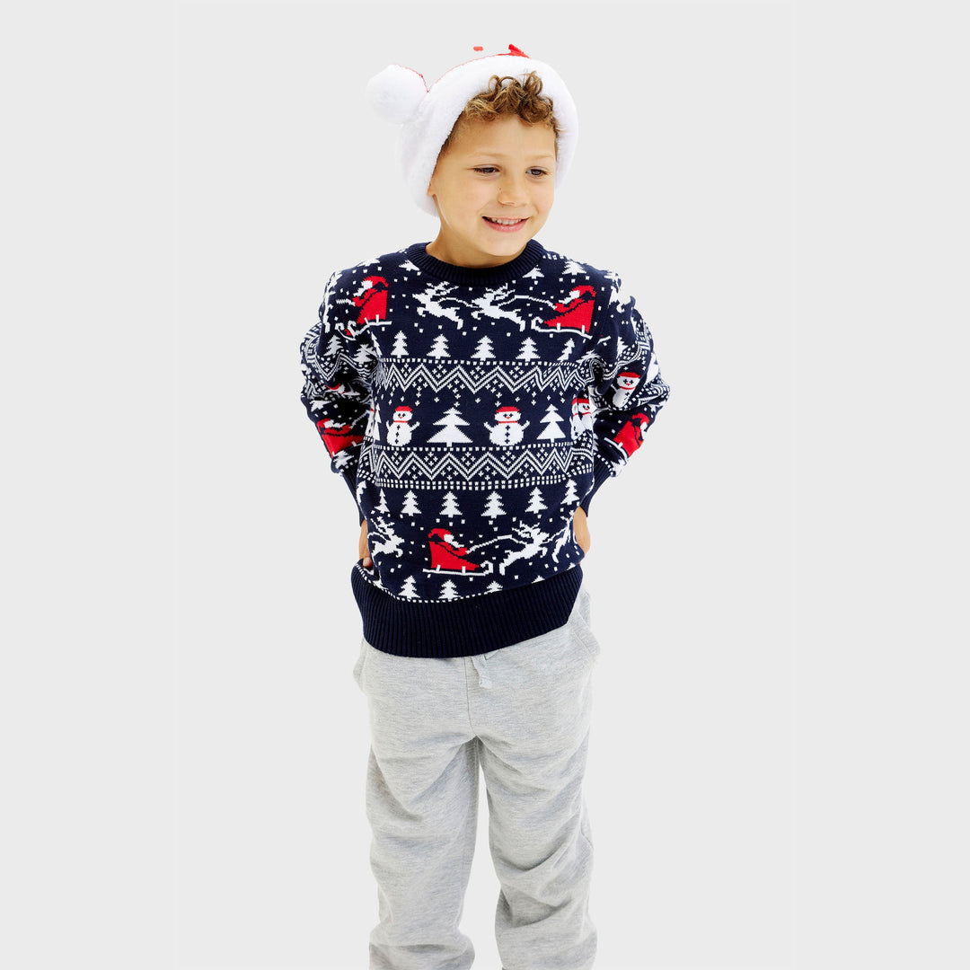 Stilla | Den stilfulde julesweater Navy Børn