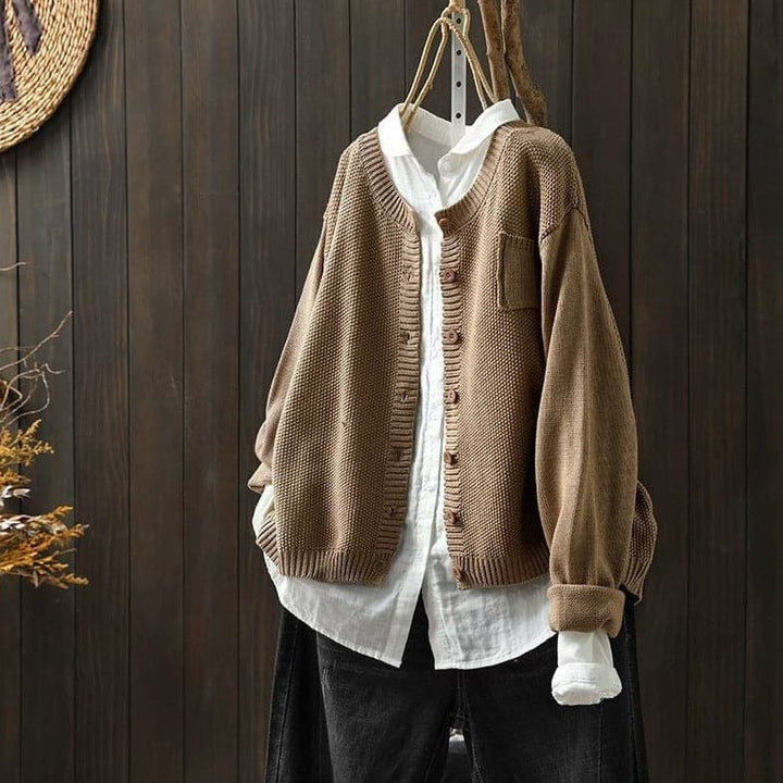 Stilla | Cardigan Strik Knaplukning Oversized Fit Blød og Behagelig