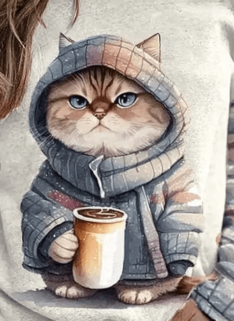 Stilla | Søde katte sweater Casual Unik tryk Ideel til vinteren