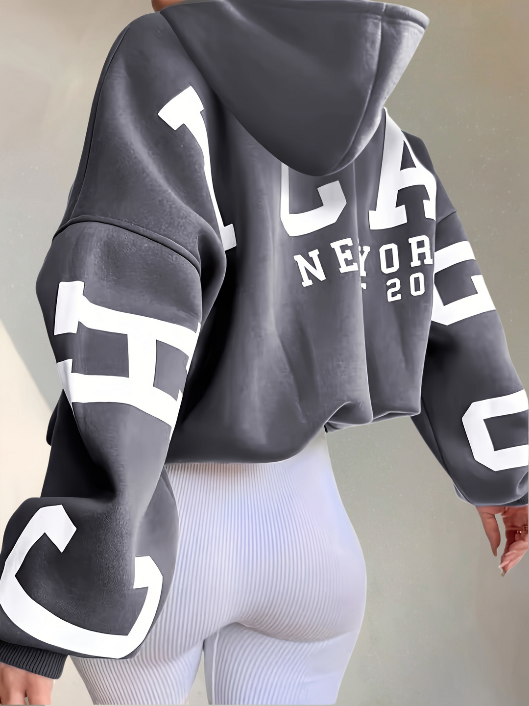 Stilla | Sweatshirt Med Hætte Overdimensioneret Tryk
