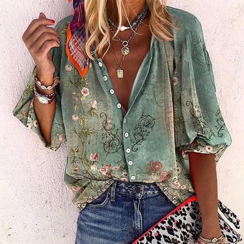 Stilla | Vintage Print Skjorte