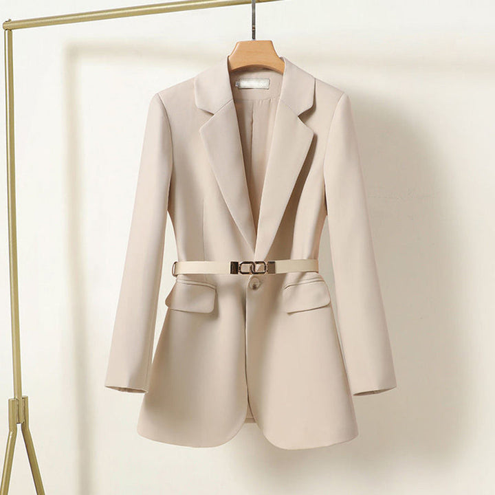 Stilla | Elegant Lang Blazer Med Bælte Til Damer