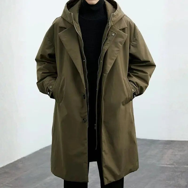 Stilla | Vandtæt Puffer Trench Coat til Mænd med Hætte