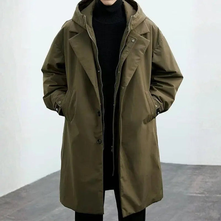 Stilla | Vandtæt Puffer Trench Coat til Mænd med Hætte