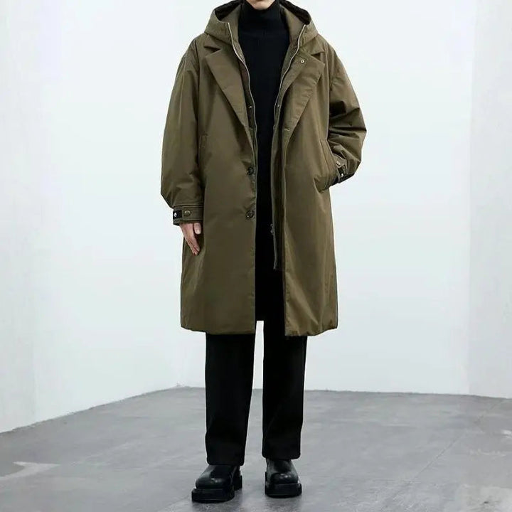 Stilla | Vandtæt Puffer Trench Coat til Mænd med Hætte