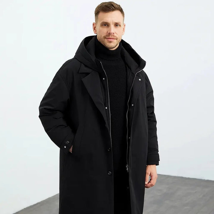 Stilla | Vandtæt Puffer Trench Coat til Mænd med Hætte