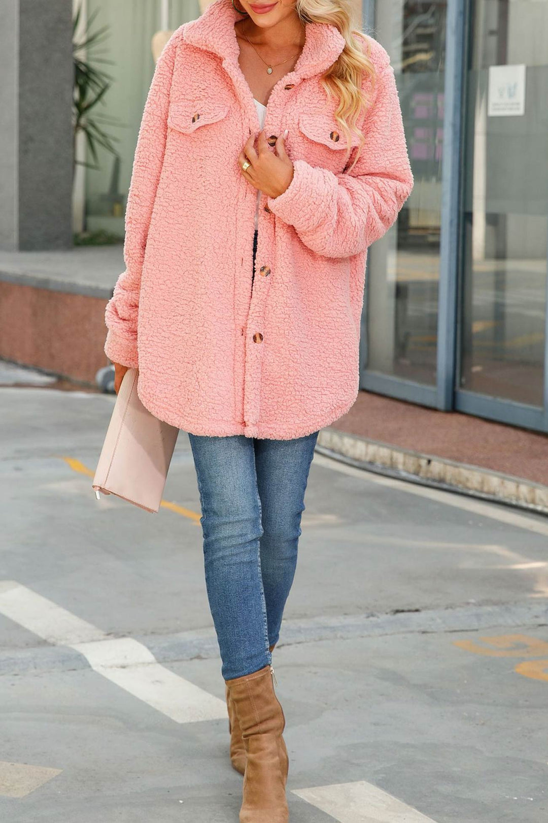 Stilla | Uni-fleece Frakke, Enkeltknap Og Revers