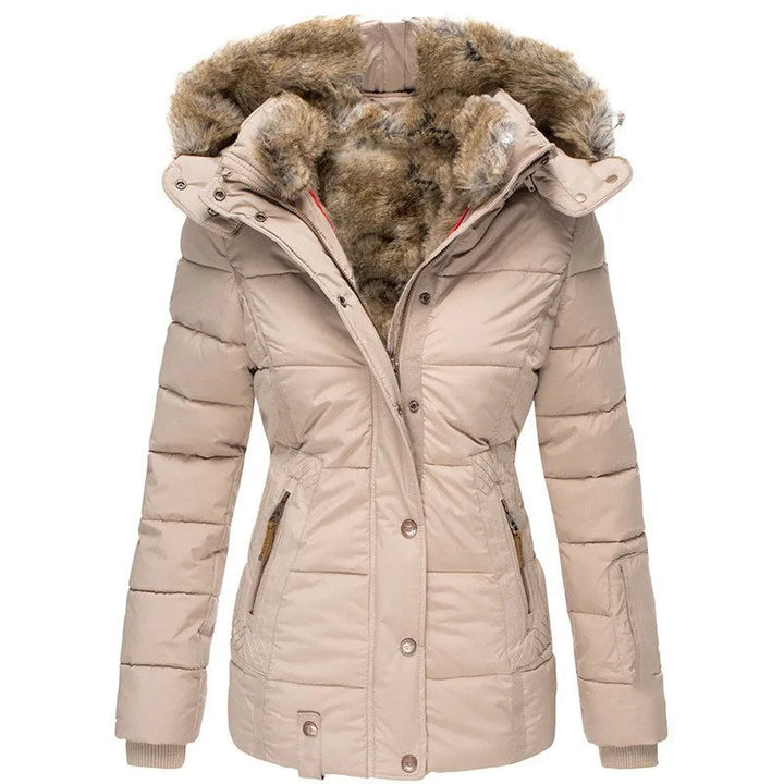 Stilla | Hætte Pufferjakke Künstfur pynt