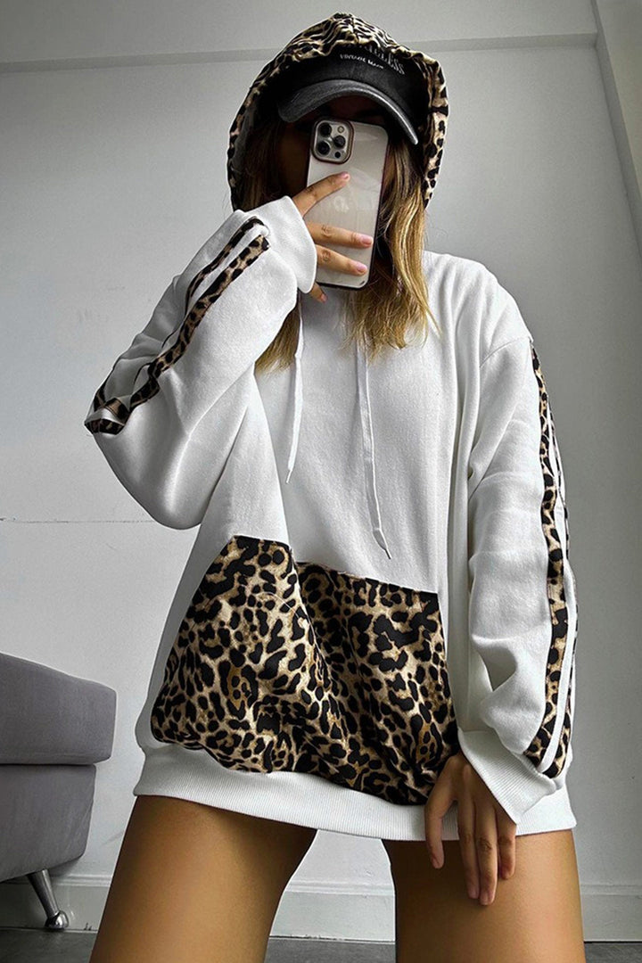 Stilla | Overdimensioneret Sweater Med Leopard Print Patchwork
