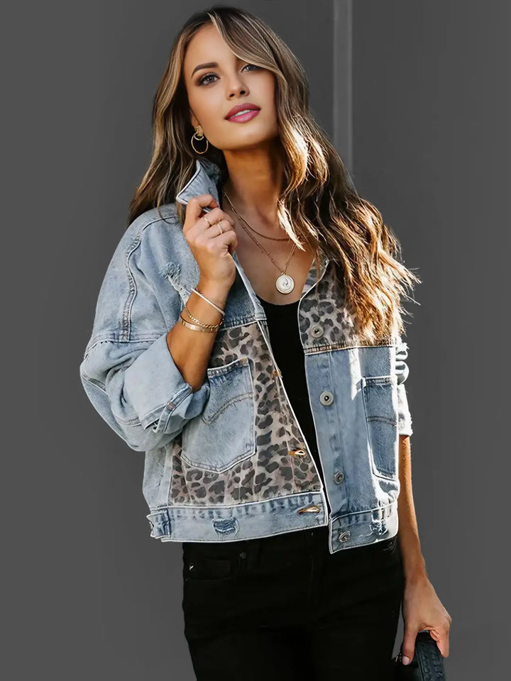 Stilla | Stylish Leopard Jeansjakke
