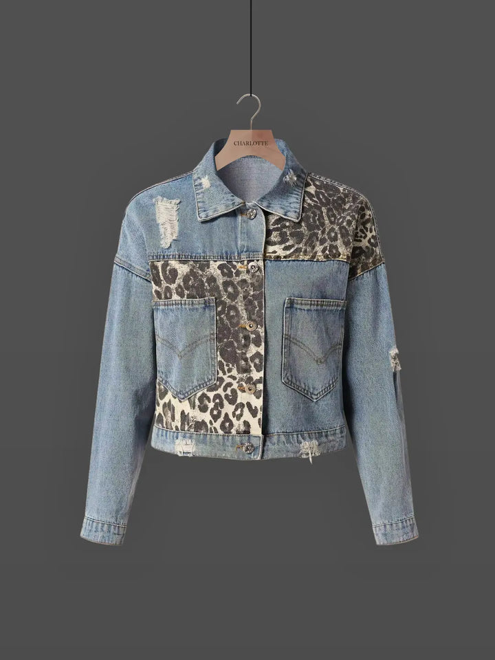 Stilla | Stylish Leopard Jeansjakke