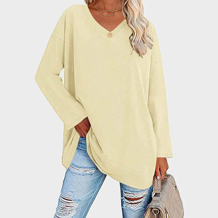 Stilla | Elegant Bluse med Lange Ærmer og V-hals