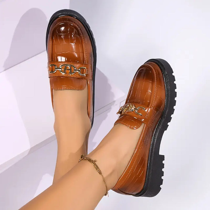 Stilla | Preppy Preppy Geometriske Mokasiner Med Gummi Og Lette Aceent