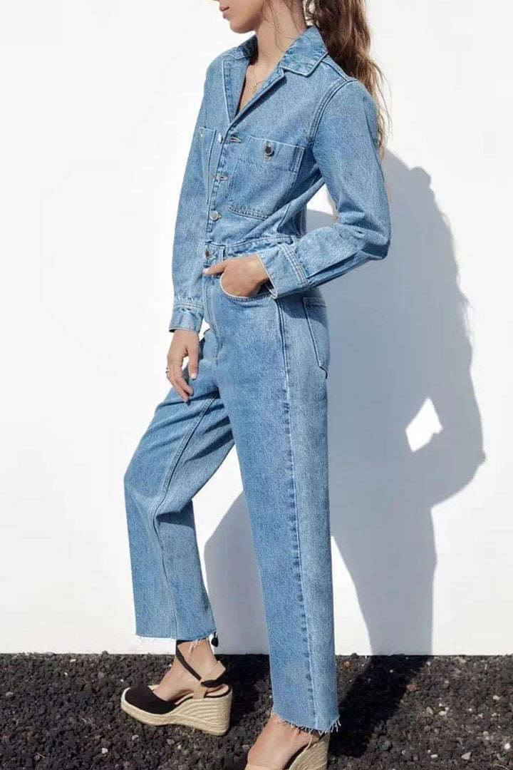Stilla | Jeanskombinationer Med Lange Ærmer, Lommer Og Høj Talje