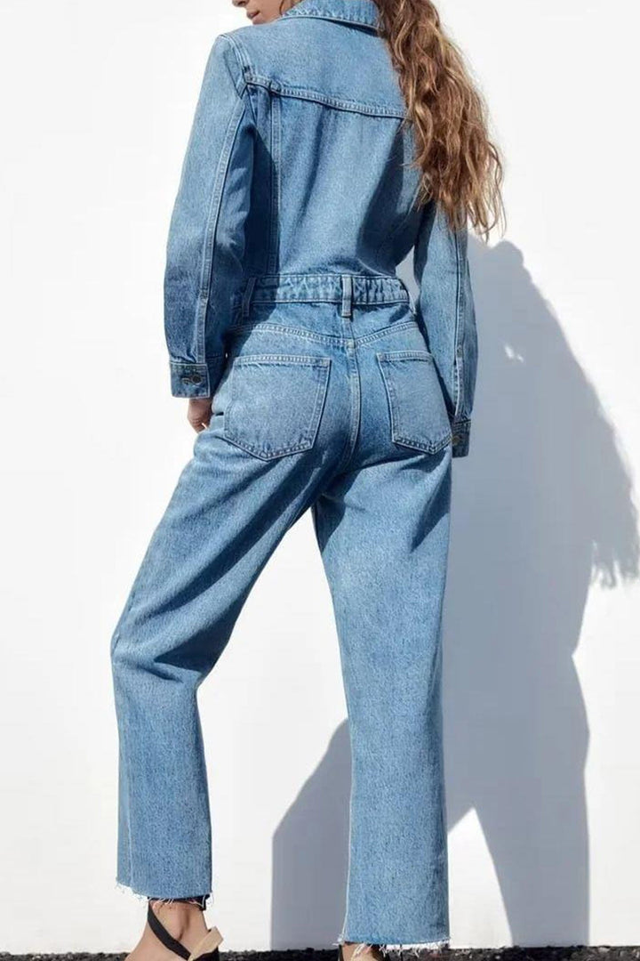 Stilla | Jeanskombinationer Med Lange Ærmer, Lommer Og Høj Talje