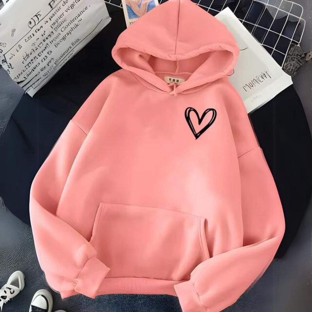 Stilla | Sweatshirt med et enkelt hjerteprint
