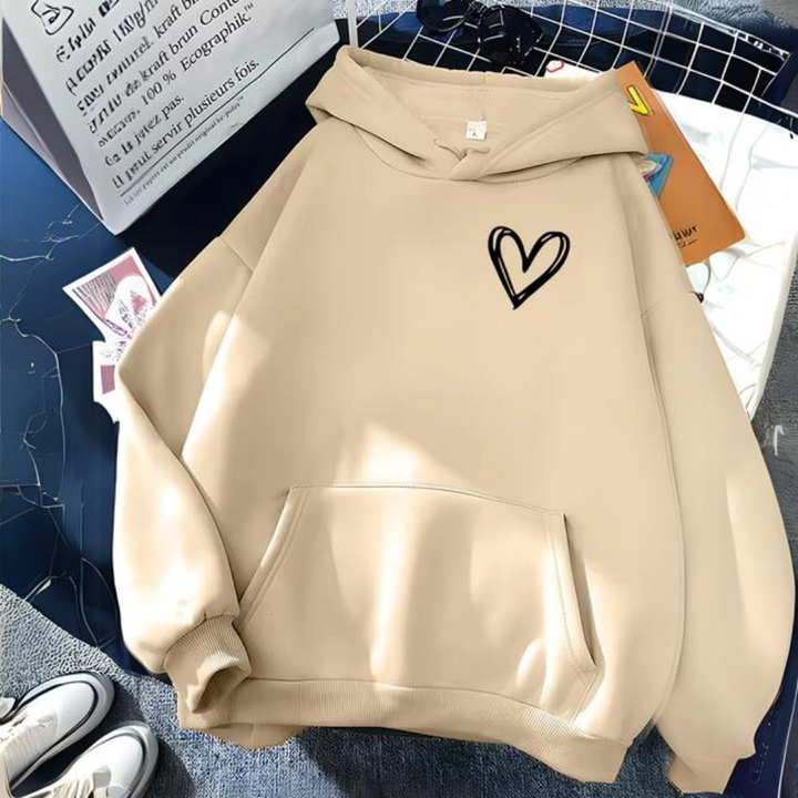 Stilla | Sweatshirt med et enkelt hjerteprint