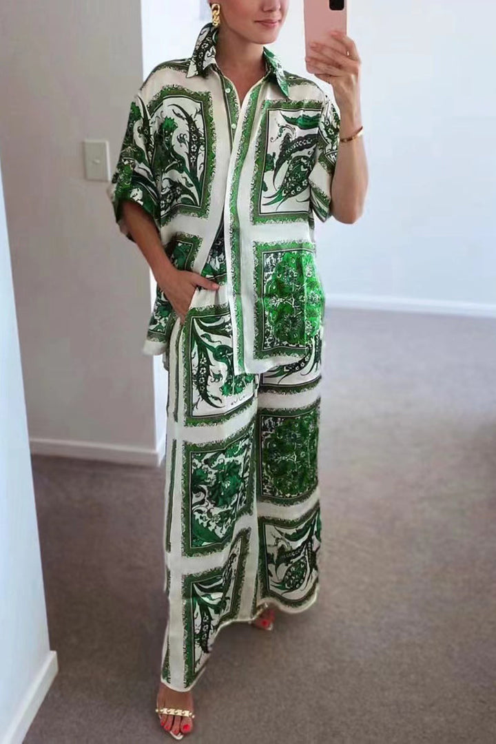 Stilla | Easy Breezy Palm Skjorte Bukser Sæt