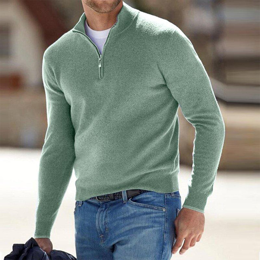 Stilla | Slim Fit Let bomuldsblanding Halv lynlås Casual stil