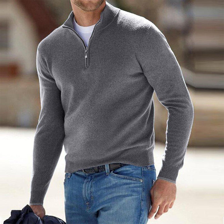 Stilla | Slim Fit Let bomuldsblanding Halv lynlås Casual stil
