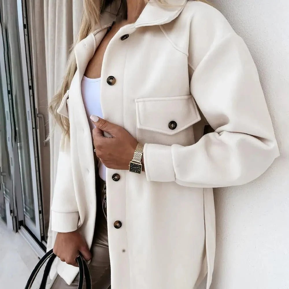 Stilla | Damens Oversized Button-Down Skjortejakke