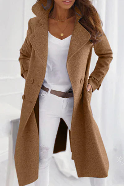 Stilla | Elegant Trenchcoat Med Bred Krave