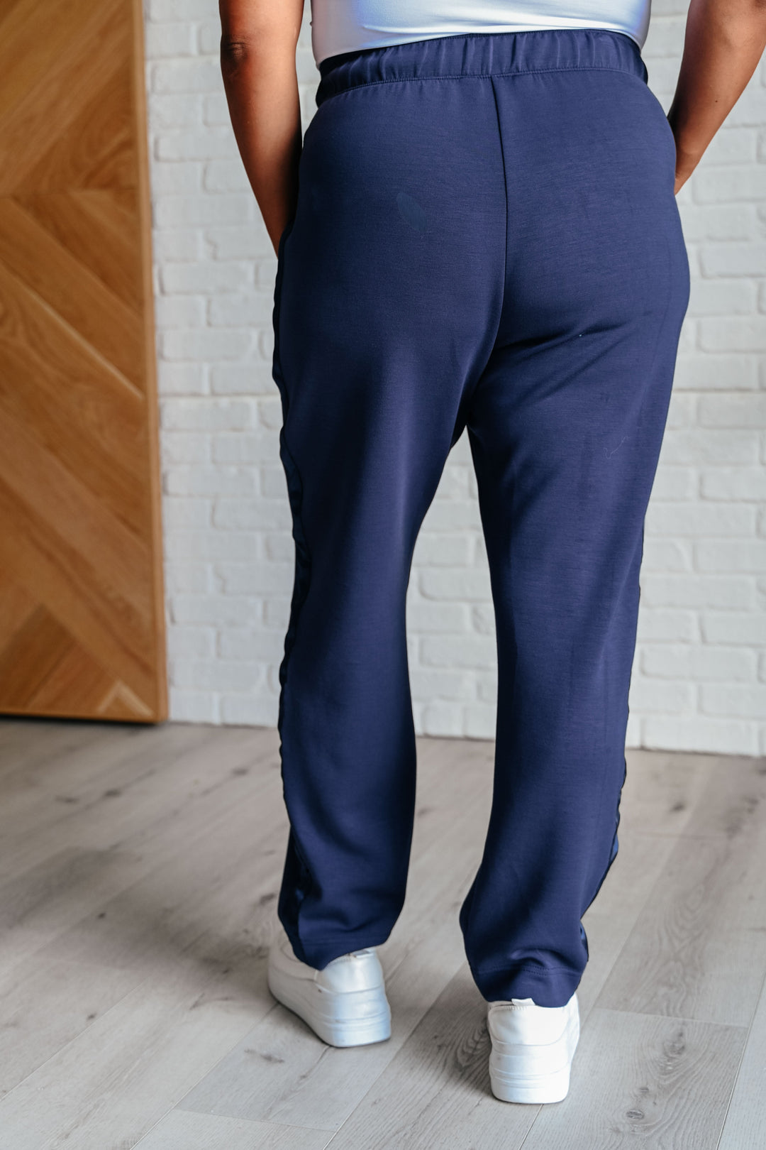 Stilla | Satin Stribede Joggingbukser Røgblå