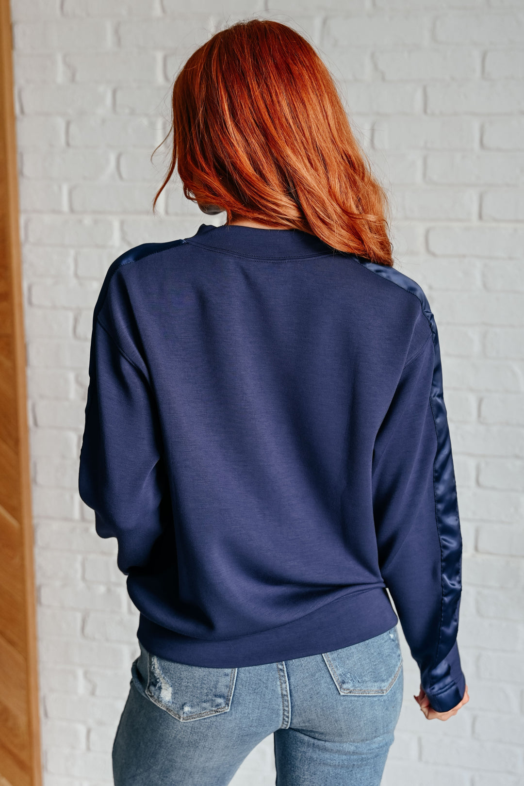 Stilla | Pull Med Stribet Røgrå Satin