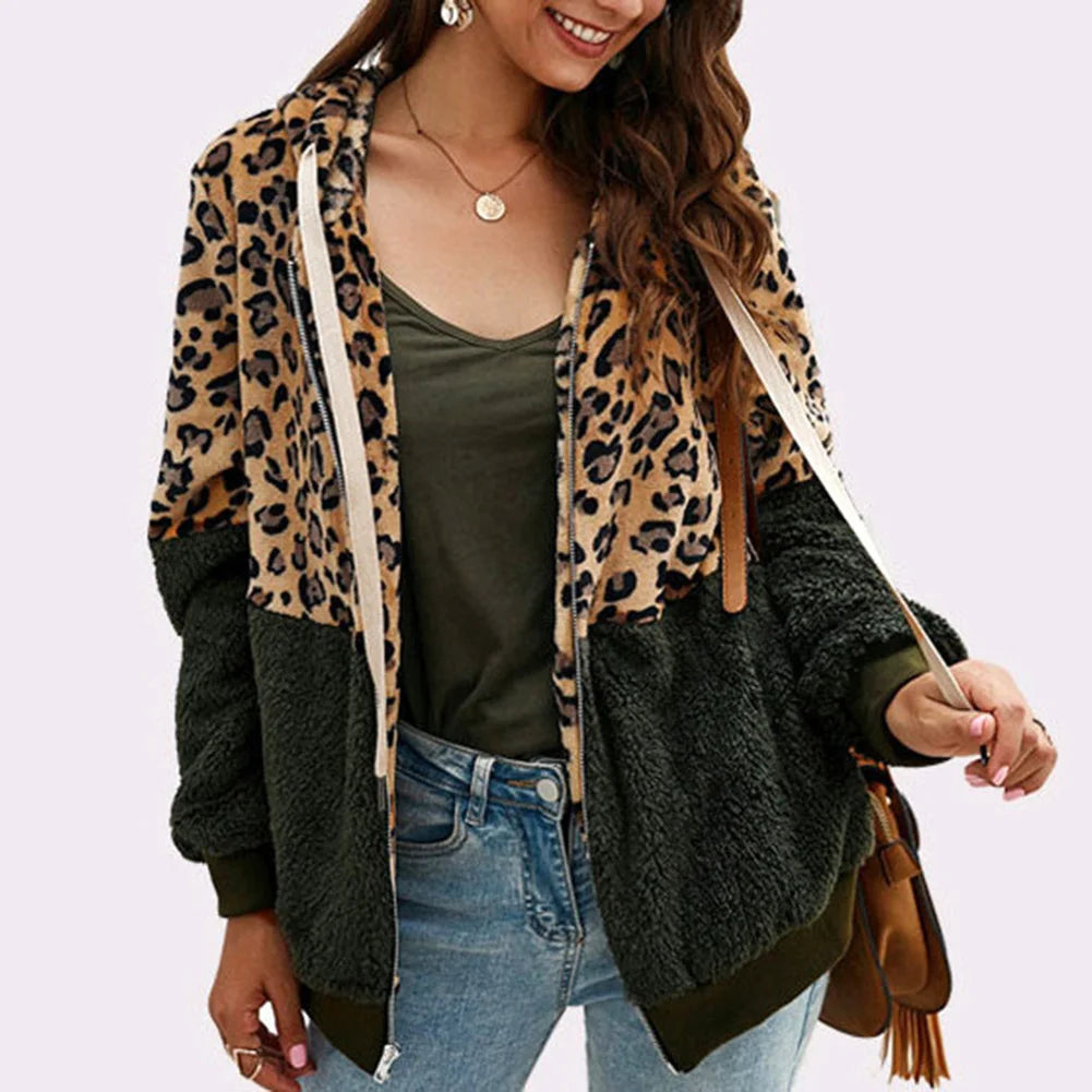 Stilla | Sweatshirt med leopardskærm af plys