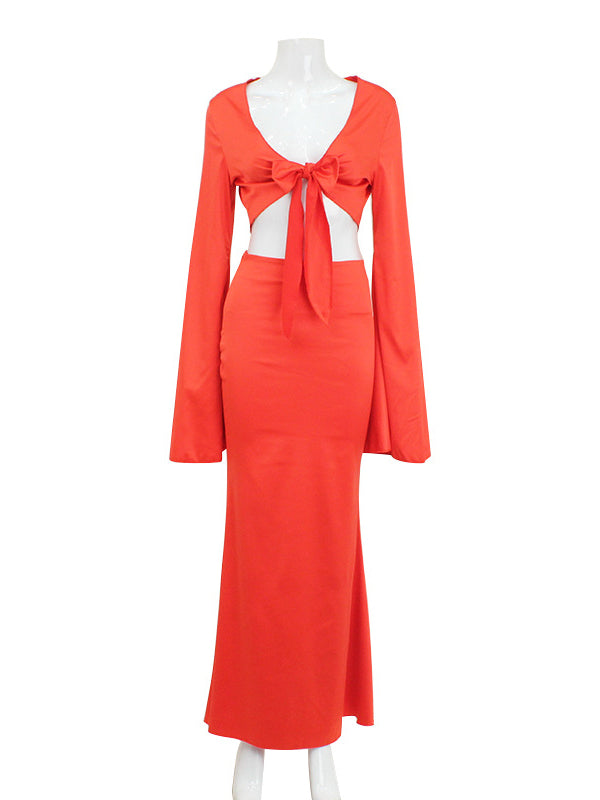 Stilla | Orange 2 Mode Strand Ferie Fisk Hale Maxi Maternity Kjoler