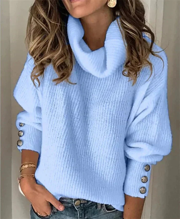 Stilla | Elegant Damenpullover med dekorative knapper
