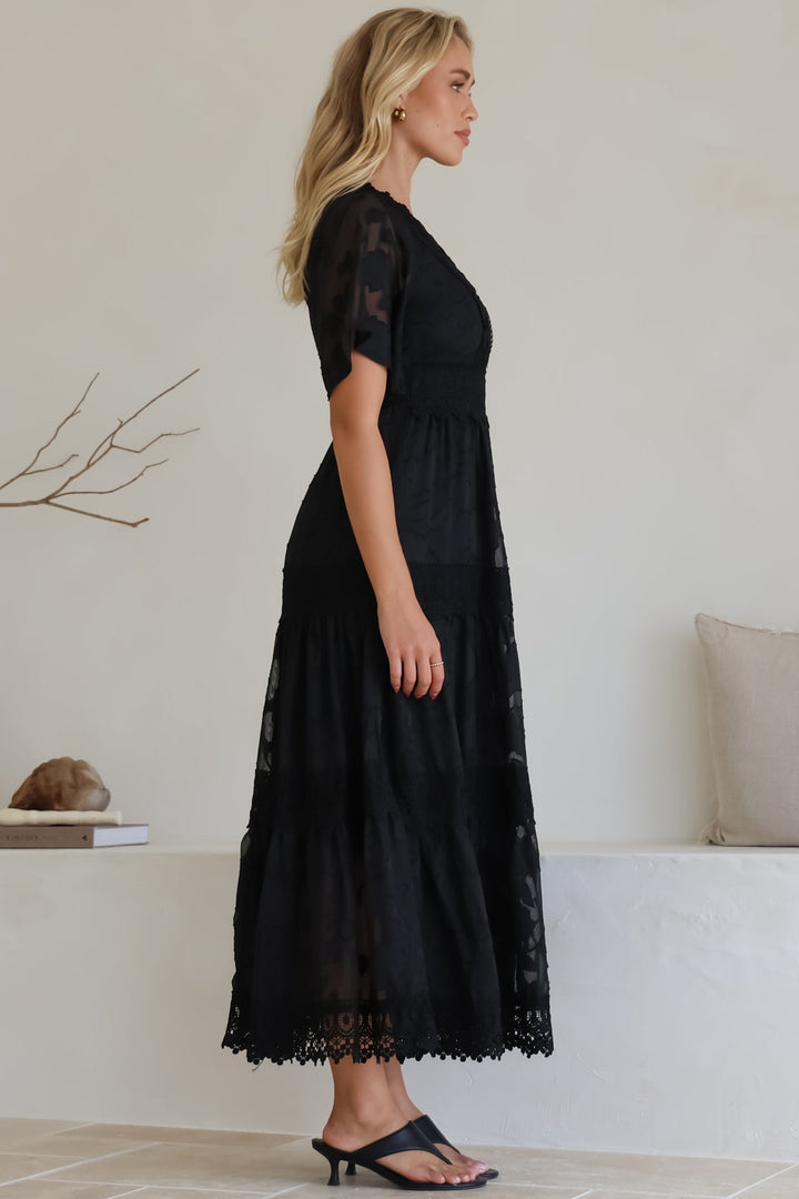 Stilla | Elegant Sort Maxikjole