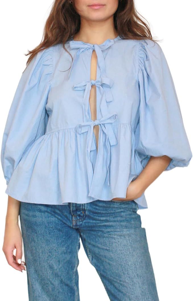 Stilla | Bluse med knudedetalje