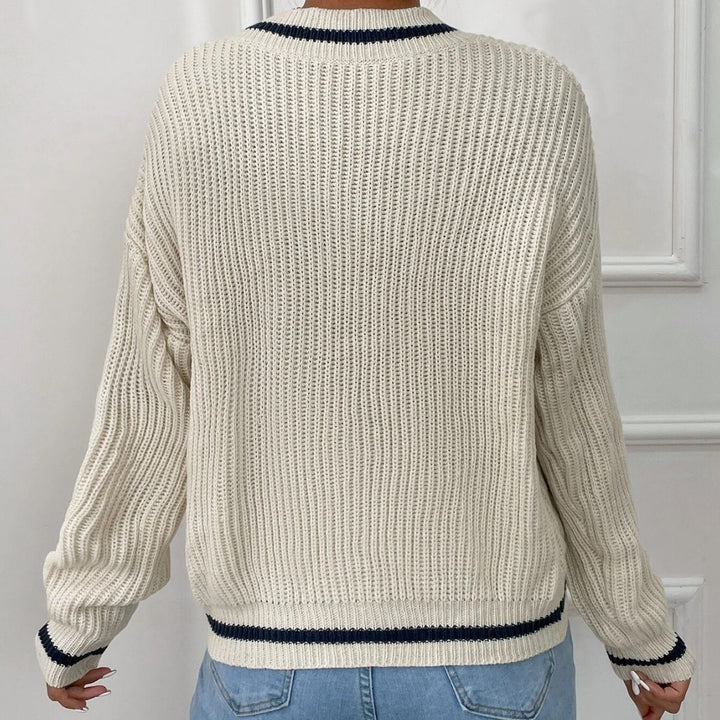 Stilla | Patchwork V-Udsnit Pullover