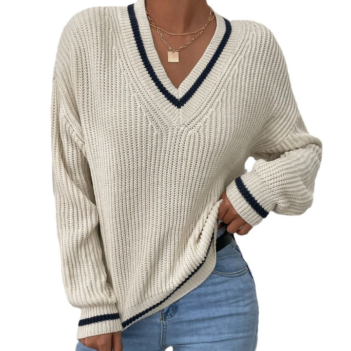 Stilla | Patchwork V-Udsnit Pullover