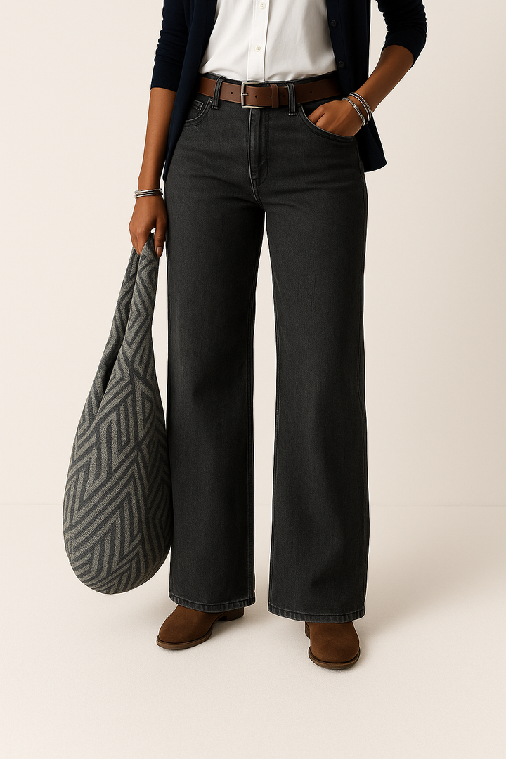 Stilla | Denim Jeans Med Bred Ben