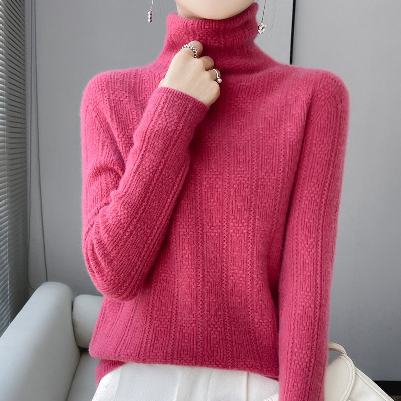 Stilla | Pullover med rullekrave af jacquardlignende uldmateriale