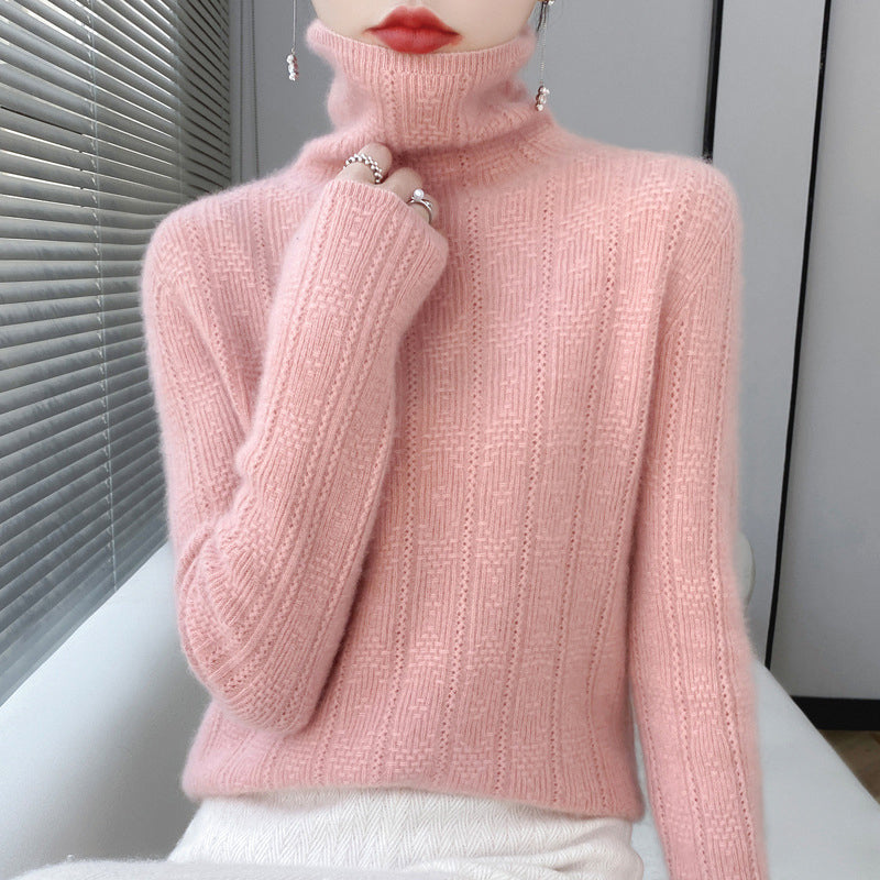 Stilla | Pullover med rullekrave af jacquardlignende uldmateriale