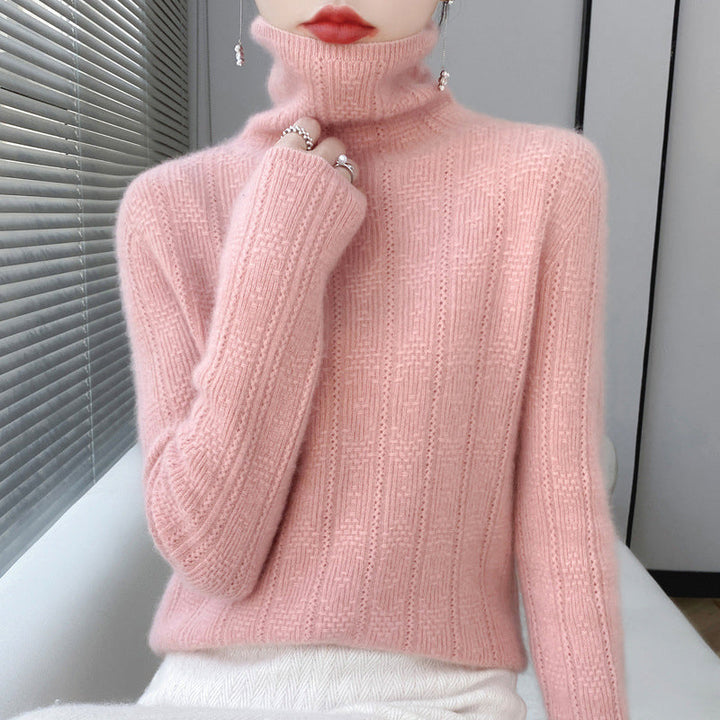 Stilla | Pullover med rullekrave af jacquardlignende uldmateriale