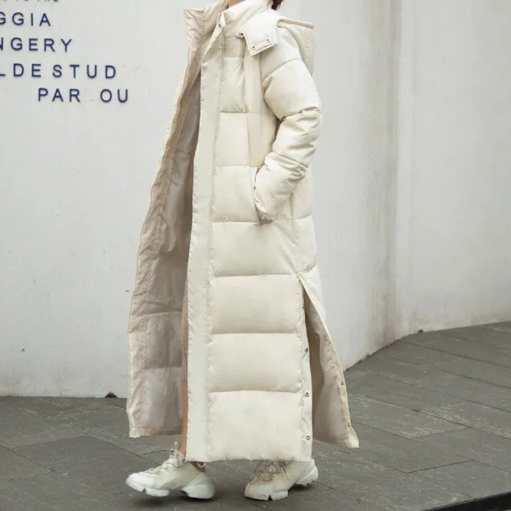 Stilla | Vinter Polstret Puffer-Frakke - Lang Maxi Hætte-Design