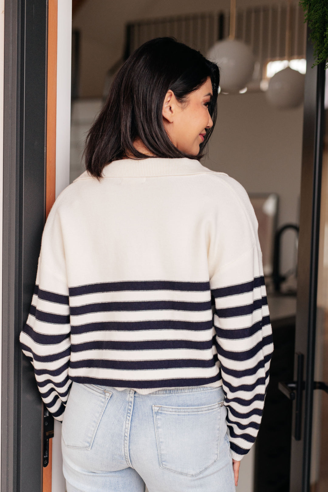 Stilla | Stribet Pullover „memorable Moments“ Hvid