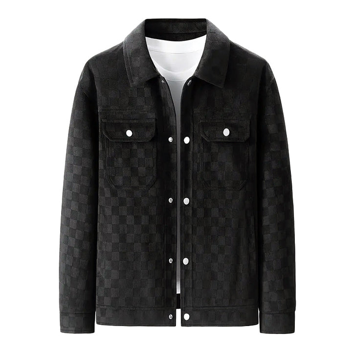 Stilla | Faux-Suede-Jakke med Ternet Mønster