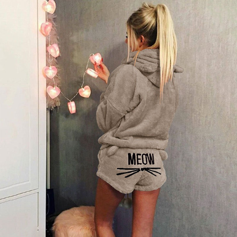 Stilla | Fleece Lounge-Pyjamasæt til damer med hætte