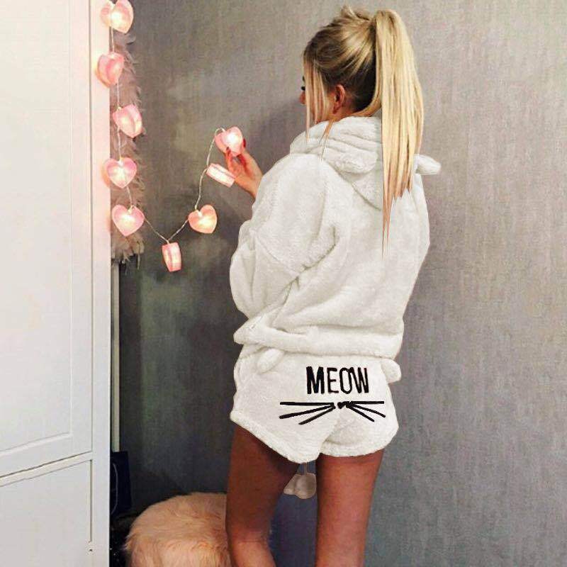 Stilla | Fleece Lounge-Pyjamasæt til damer med hætte