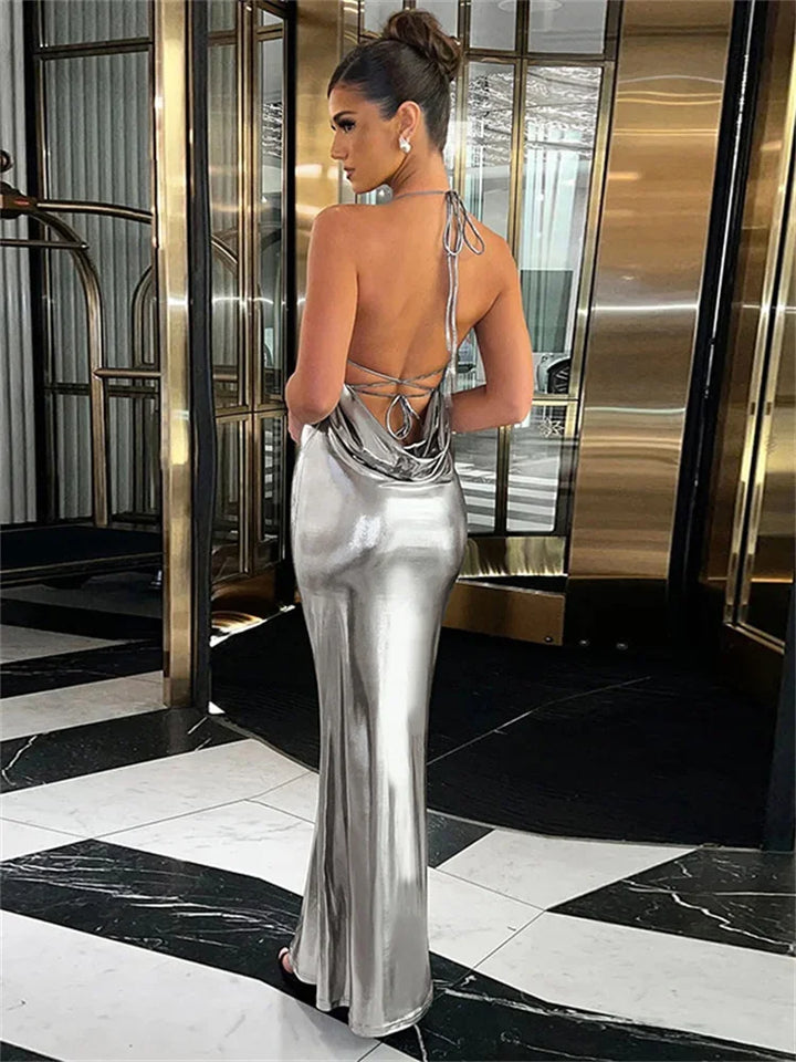 Stilla | Elegant Maxikjole Halter Festlig