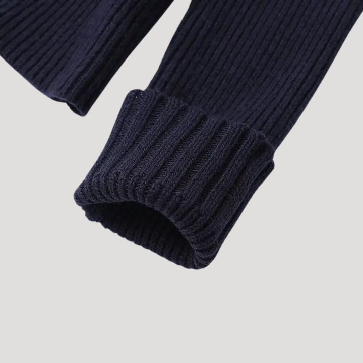 Stilla | Pullover med Denim Krave og Knapstolpe