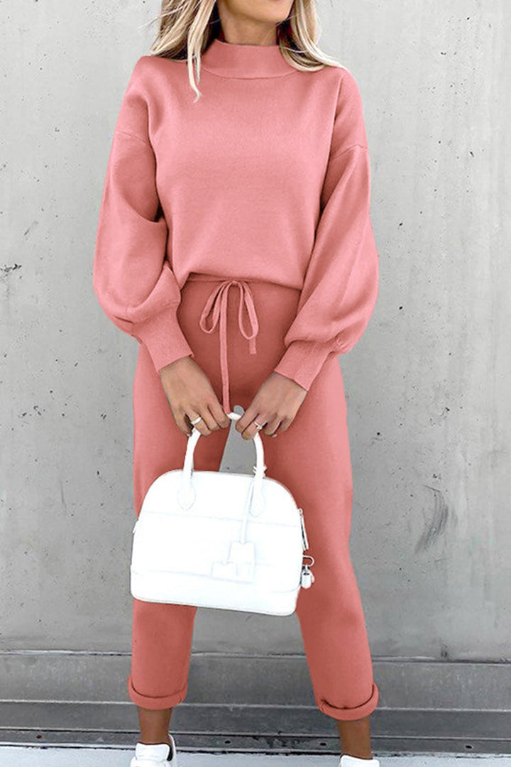 Stilla | Langeærmet Sweatshirt Jumpsuit Med Ståkrave Og Pufærmer